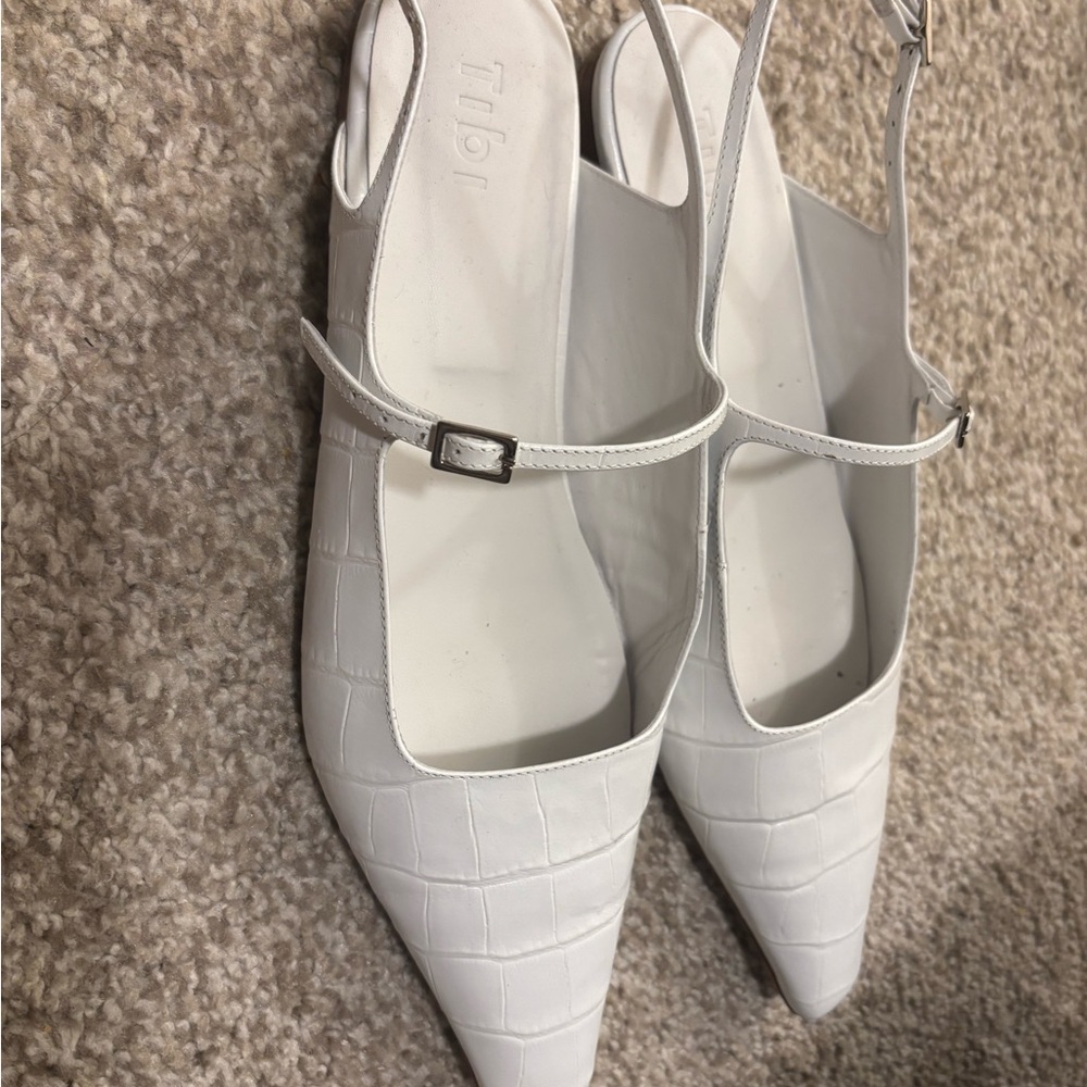 Tibi White Croc-Embossed Rudolph’s Women's Shoes - Picture 2 of 3